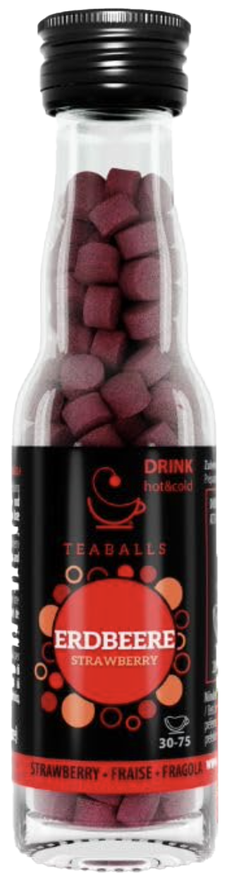 TEABALLS juodosios arbatos su braškėmis rutuliukai