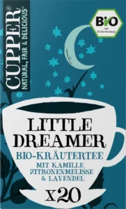 cupper kraeutertee little dreamer mit kamille zitronenmelisse und lavendel 20 beutel