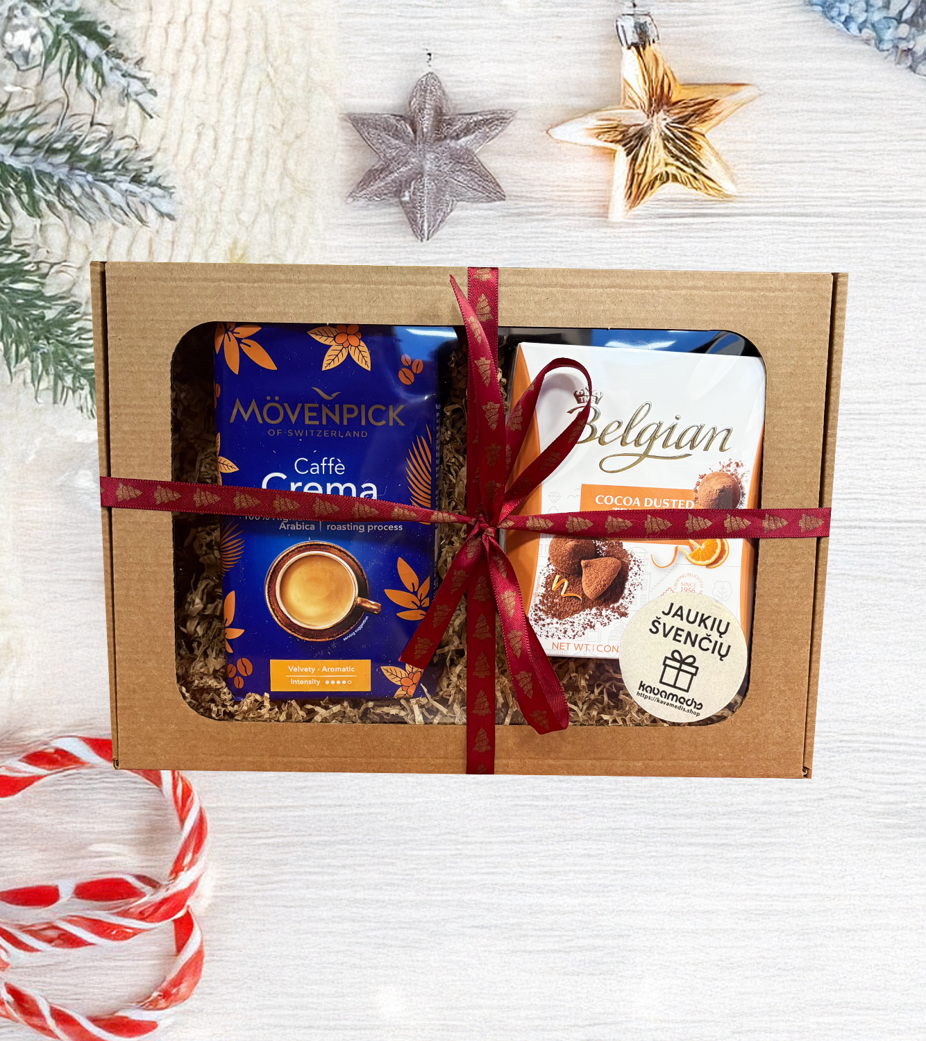 Kalėdinis dovanų rinkinys „Kalėdinė saldi kavos akimirka“, 700g
